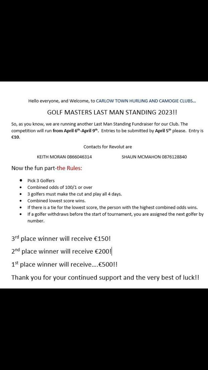 Carlow Town Hurling and Camogie Club tweet media