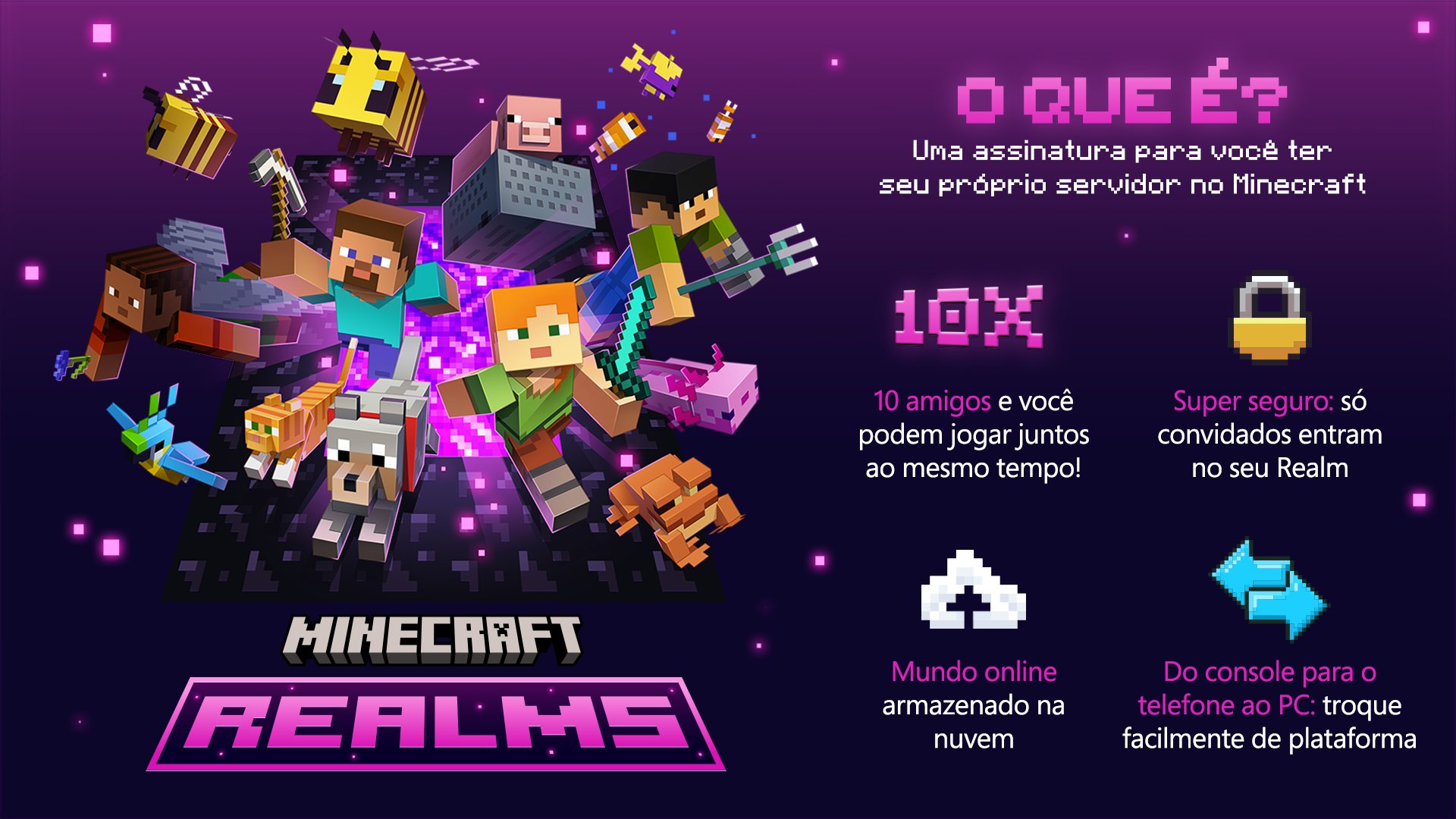 XboxBR on X: Já conhece o Minecraft Realms? Faça sua assinatura agora  mesmo:   / X