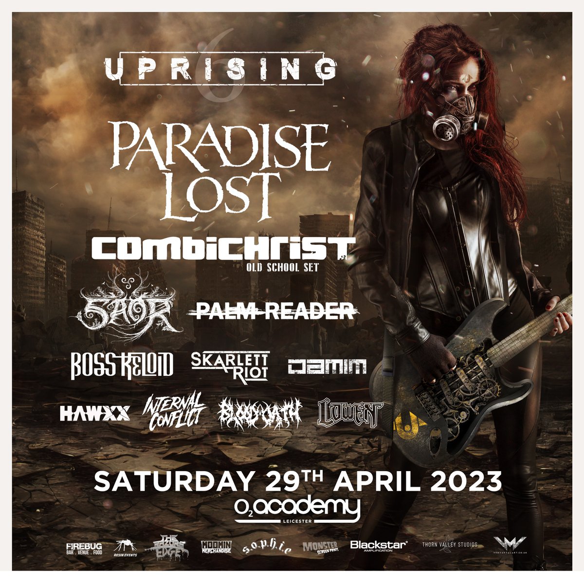 O2 Academy Leicester (@o2academyleic) on Twitter photo Back on Saturday 29 April, with a great line-up, <a href="/Uprising_Leic/">UprisingLeicester</a> includes <a href="/OfficialPL/">Paradise Lost</a> / <a href="/combichristarmy/">Combichrist</a> / #Saor / @wearepalmreader / <a href="/IntConflict/">Internal Conflict</a> / <a href="/BLOODOATHuk/">Blood Oath</a> / <a href="/SkarlettRiot/">Skarlett Riot</a> and more! Tickets available here - amg-venues.com/6AWU50NwYjB Back on Saturday 29 April, with a great line-up, <a href="/Uprising_Leic/">UprisingLeicester</a> includes <a href="/OfficialPL/">Paradise Lost</a> / <a href="/combichristarmy/">Combichrist</a> / #Saor / @wearepalmreader / <a href="/IntConflict/">Internal Conflict</a> / <a href="/BLOODOATHuk/">Blood Oath</a> / <a href="/SkarlettRiot/">Skarlett Riot</a> and more! Tickets available here - amg-venues.com/6AWU50NwYjB