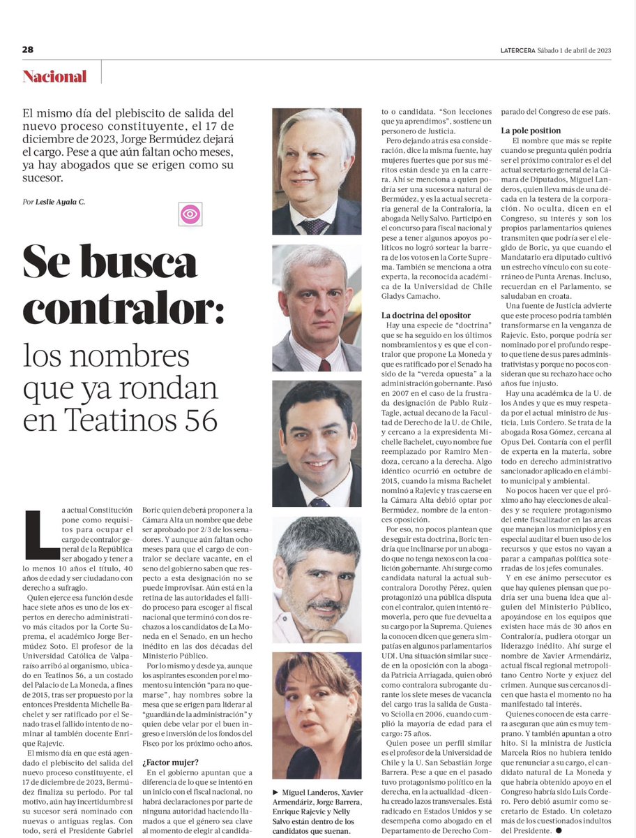 LLeguleya's tweet photo. Se busca contralor: los nombres que ya rondan en Teatinos 56     (Vía La Tercera) https://t.co/6rz78Xbyps