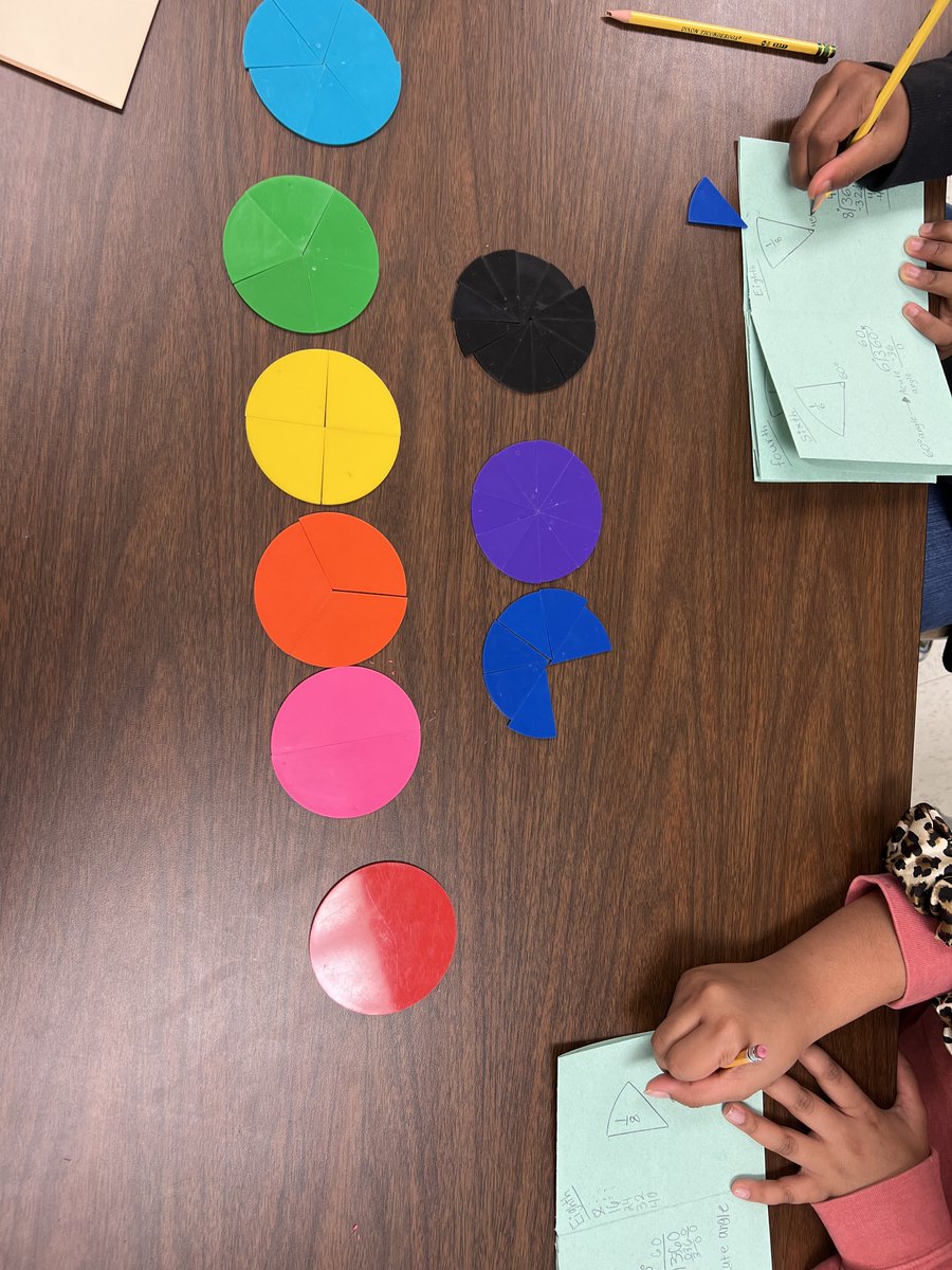 MathBorer's tweet photo. Math manipulatives make fractions come to life! #colortiles #fractioncircles #cuisenairerods @NISDElemMath @NISDBRAUCHLE https://t.co/Dhbz3Vc9qw