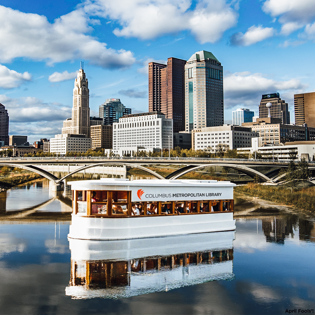 You asked, we answered! For years we've been asked 'Why doesn't the library have a large boat filled with books that goes up and down the river?' Today that all changes. We're so excited to announce our new floating library!