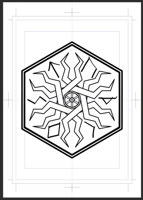 「雷の車輪」みたいな模様案。ちょっとシンプル過ぎるか?_(:3」 ∠)_ 