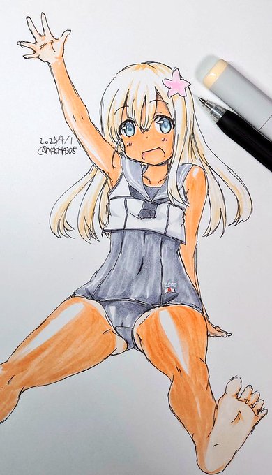 ろーちゃん。#艦これ #呂500#艦これ版深夜の真剣お絵描き60分一本勝負#艦これ版真剣お絵描き60分一本勝負_2023