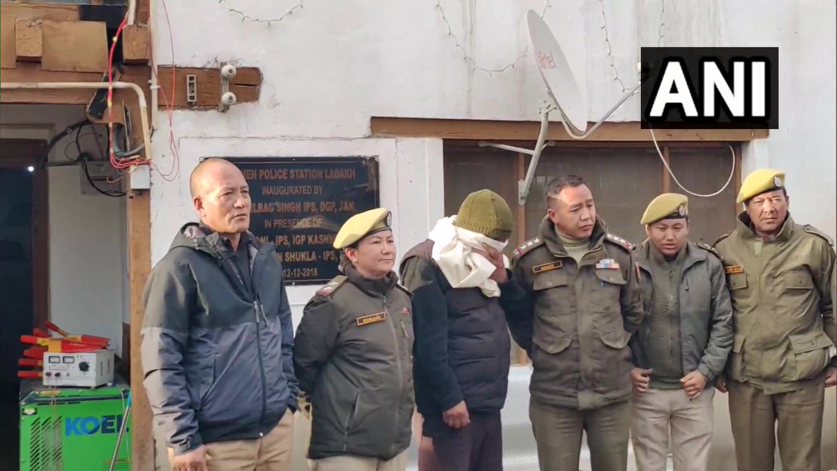 ANI's tweet photo. Ladakh | On 29th March, a 12-year-old girl was raped by a man. The accused offered her lift to school and took her to an isolated place and raped her. She also suffered head injury and he left her thinking that she was dead. Within 48 hours, we arrested the accused, 52-year-old Sayyad Zulfikar Ali Shah. Girl's condition stable now: PD Nitya, SP, Leh-Ladakh