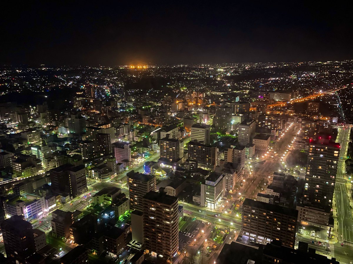 tora_lai's tweet photo. Hamamatsu at night 👌🏽 From the 44th floor of the Okura Act City Hotel. That’s it, that’s the tweet 🙄 https://t.co/UO8WNCMKV7