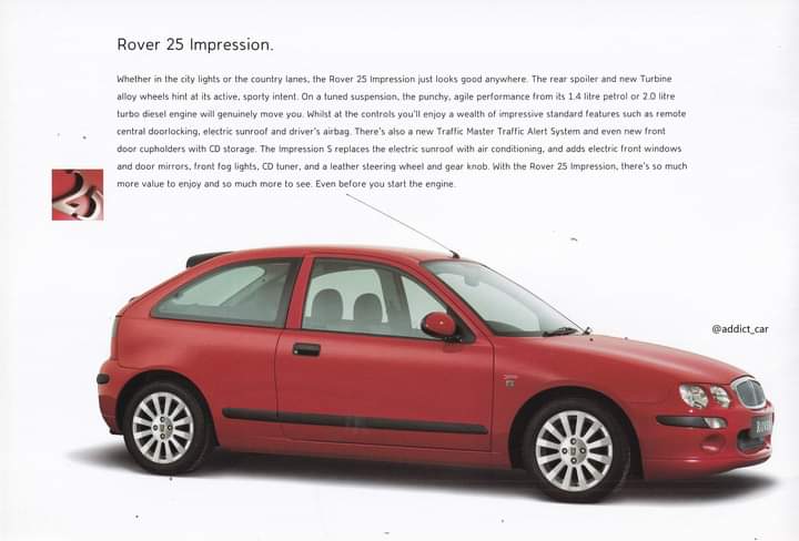 Brochure Rover TCV MG Rover Group Rare - En Français - Italie 2002