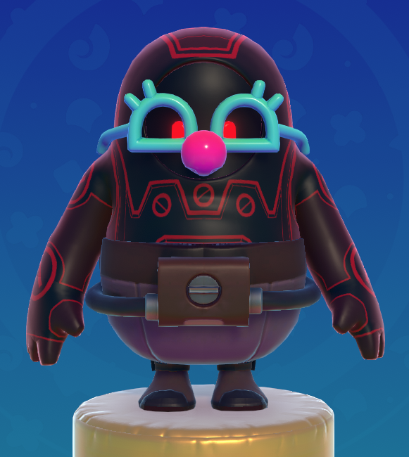 Cubeydoom's tweet photo. I bought this last item of Kudos, Gaudy Glasses, I hate this but I decided to put on @Meanbot_FG0001 and have a laugh at him! 🙄 Happy April's Fool Day! #FallGuys #Beanbot https://t.co/kJQlBryoAw