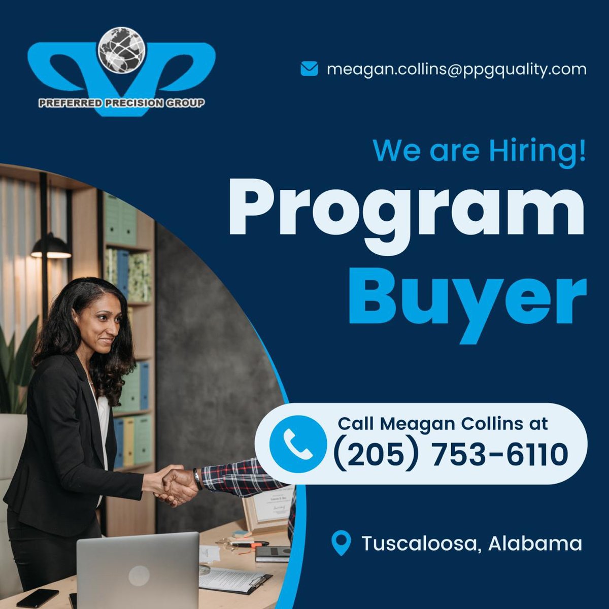 PPG_Quality's tweet photo. Exciting news! 

PPG is hiring a Program Buyer in Tuscaloosa, Alabama. 

Join our team and help drive success in our dynamic industry. 

Contact Meagan Collins at (205) 753-6110 or email at meagan.collons@ppqquality.com to learn more and apply today! 

#PPG #hiring #ProgramBuyer https://t.co/cdChMj9wDy