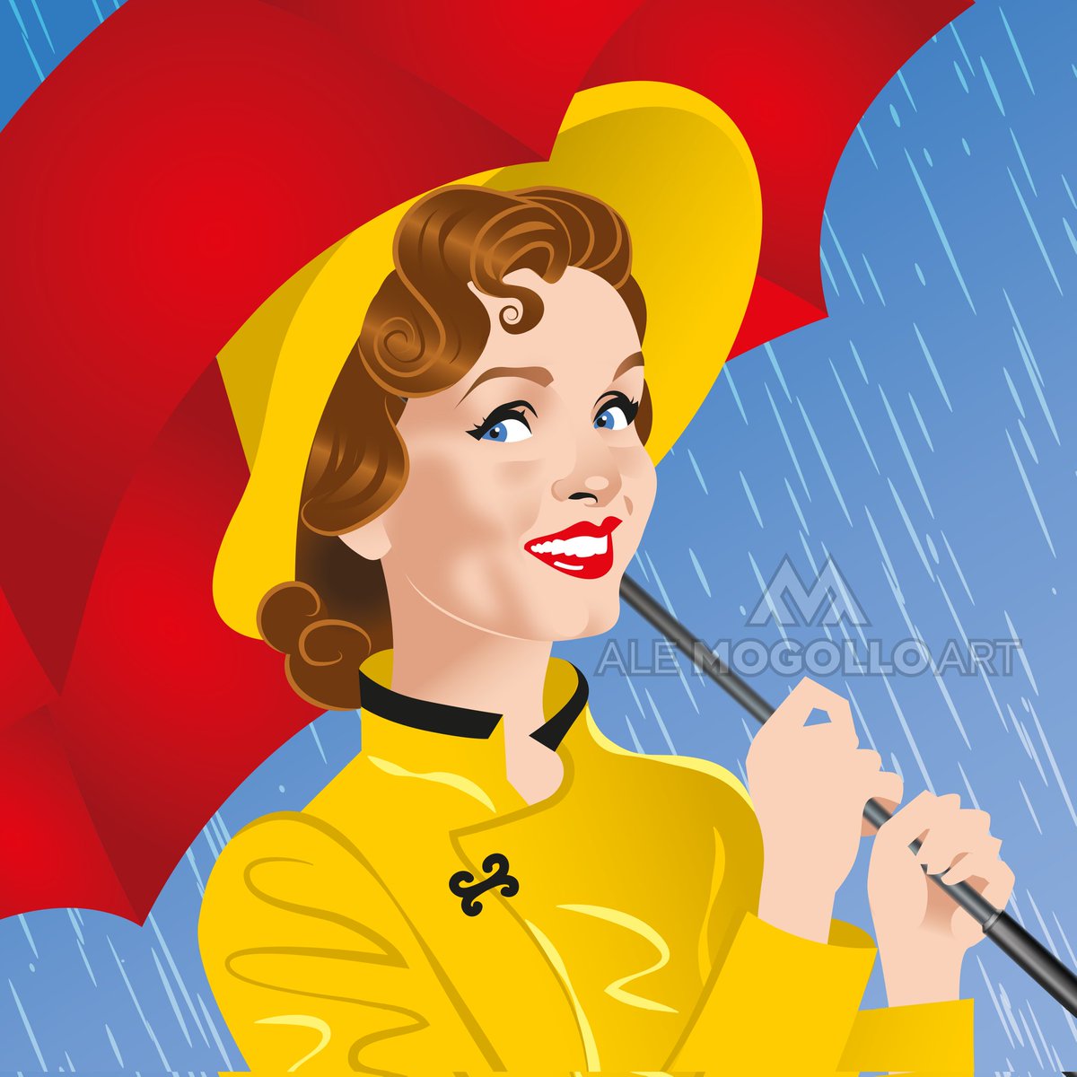 Welcome April, remembering the lovely Debbie Reynolds on her birthday. Unforgettable as Kathy in Singing in the rain. Are you a fan?
#debbiereynolds #singingintherain #genekelly #april #musical #rain #umbrella #oldhollywood #classicfilms #alejandromogolloart