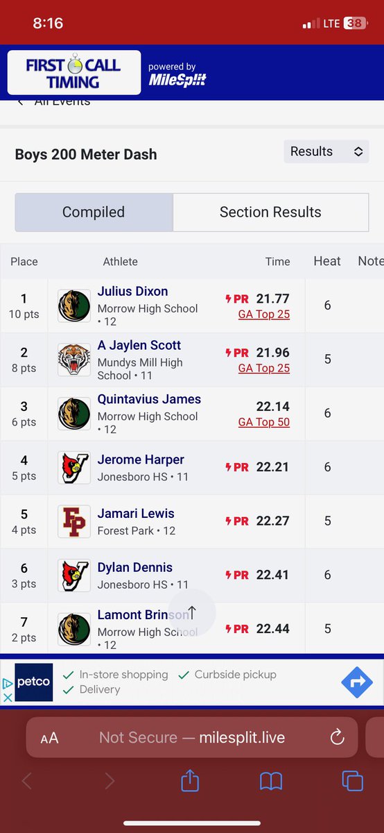 _cartierjay's tweet photo. Casual day in the office, Setting two new school records and PR’s !!! https://t.co/vhVeKg2msY