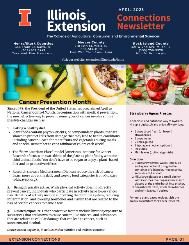 U_IL_Ext_HMRS's tweet photo. Explore simple life style changes that can help prevent cancer. Grow your green thumb at Spring Series. Great webinars cover topics in Ageism, Native Plants, Rain Gardens, and more. Mercer County 4-H offers a Spaghetti lunch benefit April 2 in Aledo. https://t.co/gfprTNAMam https://t.co/zxtGsqMU3C