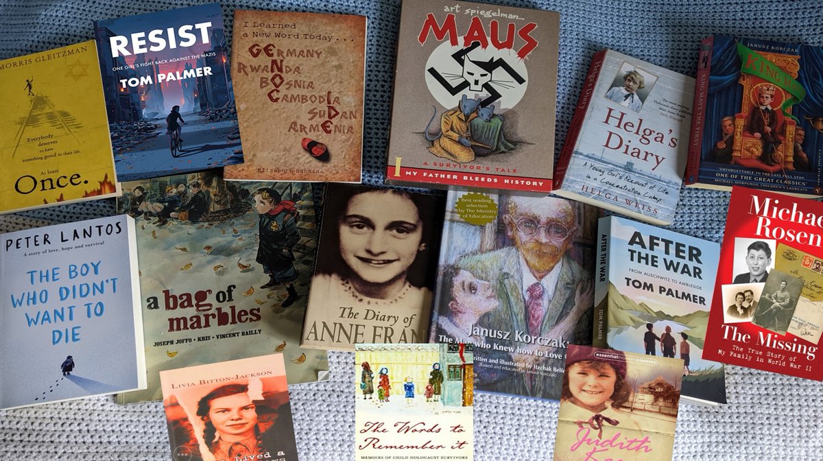 UCL_Holocaust's tweet photo. Ahead of tomorrow's International Children's Book Day, what Holocaust related books, poetry, diary or graphic novels do you explore with young people? 

@Literacy_Trust @NATEfeed @MichaelRosenYes @tompalmerauthor @benniekara @Blackboardbird @richardgerver @debrakidd @MarkGudgel https://t.co/hsl0fr1qwF