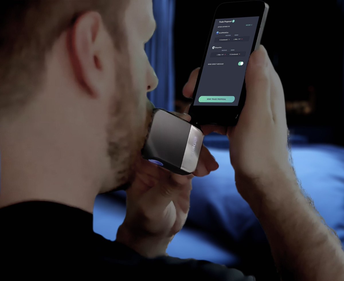 SleeperHQ's tweet photo. You asked, so we listened 🤝

Introducing our newest feature: the fantasy football trade breathalyzer!

Drunk trades are now a thing of the past 🍻 https://t.co/xWWuQBguZV