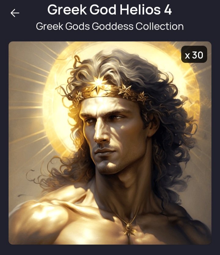 Technomonkee's tweet photo. Greek God Helios#4
30 available 
RULES 👇
Like
Follow 
Retweet 
Tag someone 
Wallet
#NFTs
#EnjinNFT
#Enjin
#NFTGiveaway
#NFTCommunity 
#NFTartwork 
#NFTcollections 
#Greekgods 
#GreekMythology https://t.co/IuGCZenECT