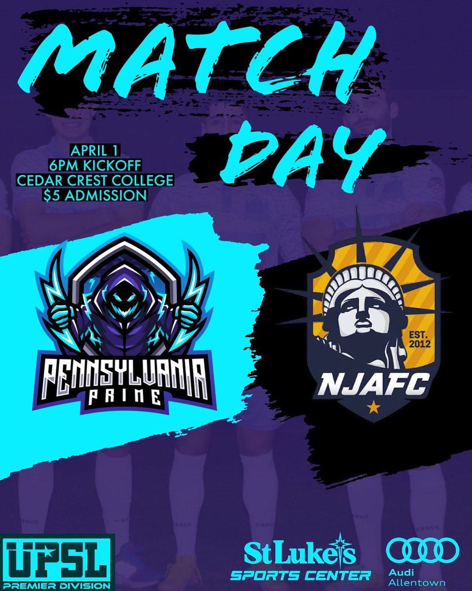 Let’s get this show started 💥

First matchday of the season! Prime opens up UPSL play against defending conference champs, NJ Alliance. The boys will be up for this one! 

⚽️ Prime vs New Jersey Alliance
⏰ 6PM
📍 Cedar Crest College
🎟️ $5 (youth players free)