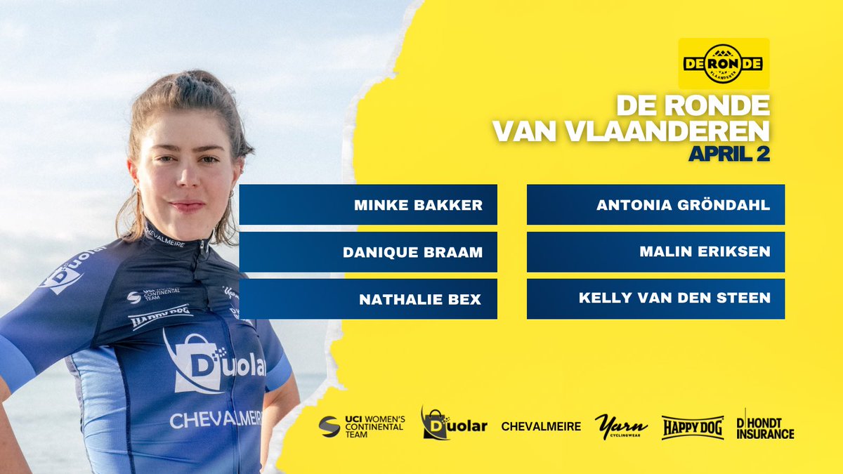 A new month and a new challenge 🤩; we’re racing <a href="/RondeVlaanderen/">Ronde van Vlaanderen</a> tomorrow!

🪨 5 cobble sections
🗻 13 climbs
🏁 156.6k

The start will be given in Oudenaarde at 13:30 (CET). Finish approx. around 17:30. 

🎥 Live on <a href="/sporza/">sporza</a>

#RVV23 #RVVwomen