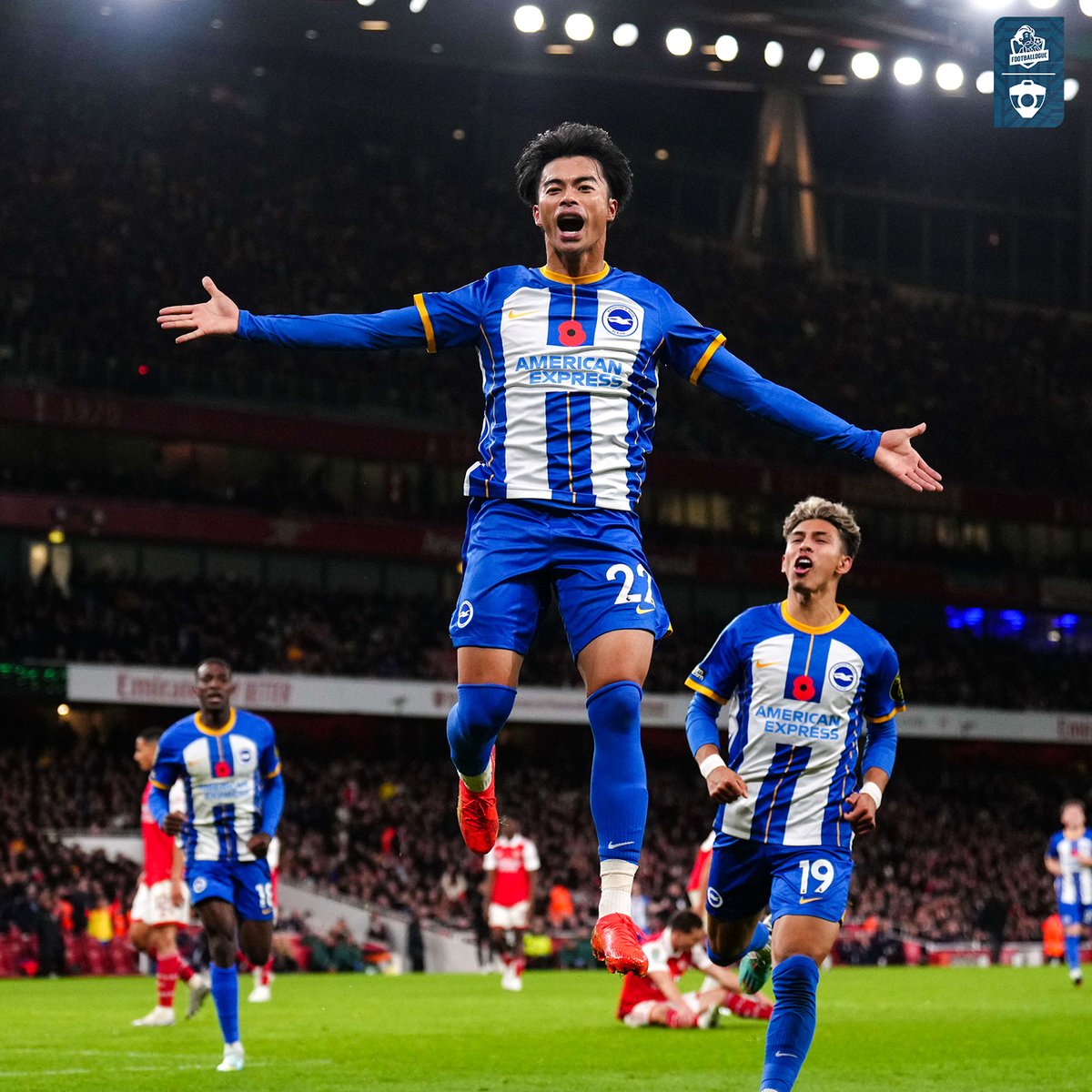 Footballogue's tweet photo. Kaoru Mitoma vient d’inscrire son 🔟ème but de la saison avec Brighton ! 🔥💙 https://t.co/ZxGlEQQO2q