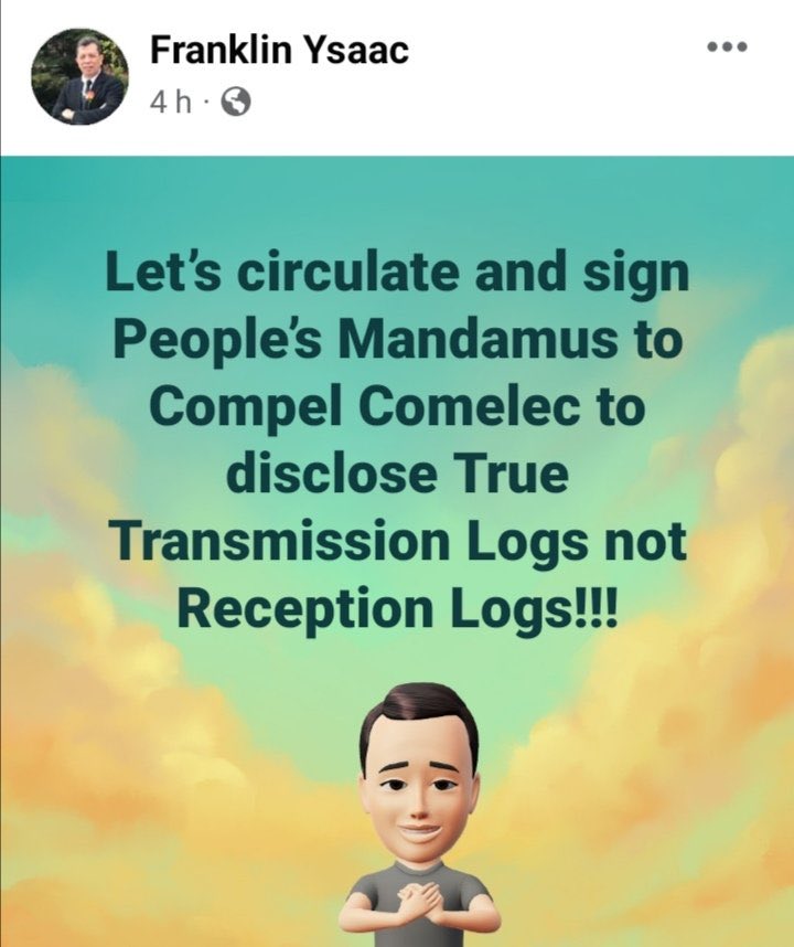 aborne69's tweet photo. https://t.co/ZHA0NexnGC

Please sign! Kung naniniwala ka na nagkaroon ng dayaan noong nakaraang halalan. Ito na ang pagkakataon at tamang panahon para labanan ang dayaan. Para sa bayan at sa mamamayan, lagda na!! https://t.co/4xlgSKZKkT