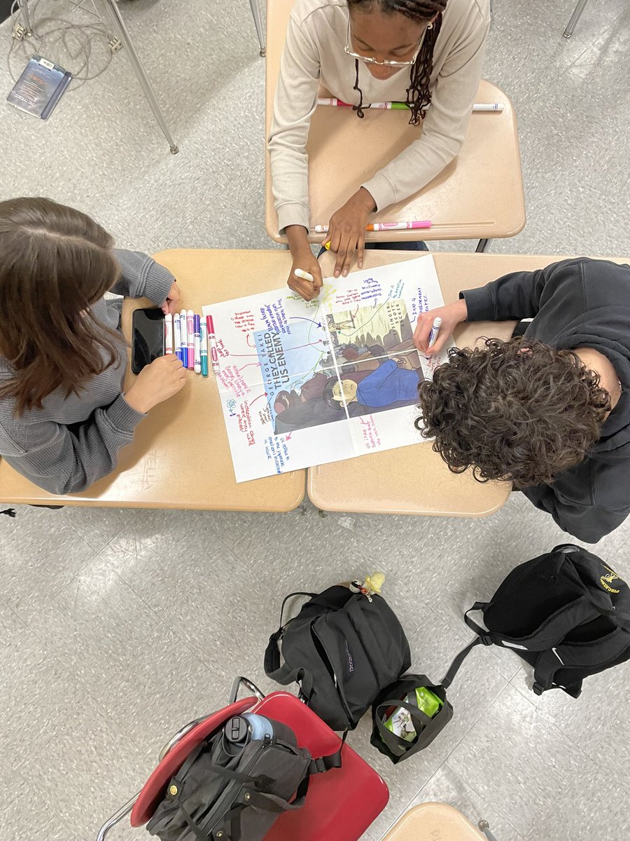 KaysMoKays's tweet photo. Students using the art of the book cover to make inferences about the text. So proud of their work and their wonderful ability to question. https://t.co/RwjKwuL2x9