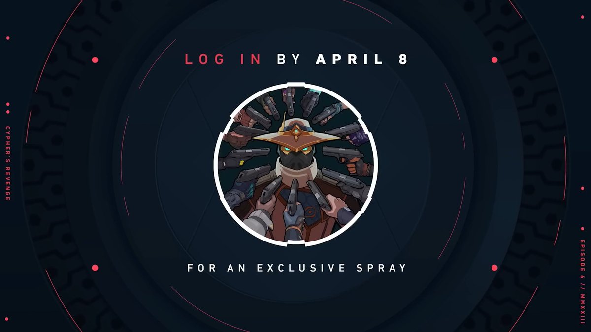 VALORANTLeaksEN's tweet photo. Receive the exclusive “Here I Am” Spray by logging in—available April 1, 6:00AM PT through April 8, 5:59AM PT. | #VALORANT https://t.co/pdAU3jvFv6