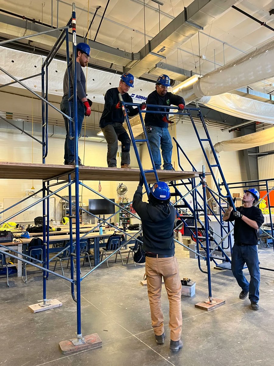 EssexNorthShore's tweet photo. Our NightHawks Adult Education Construction Craft Laborer students are learning proper scaffolding setup, concrete leveling, and jackhammering that will prepare them for the construction field! This program is supported by the Local 22!
#NightHawksAdultEducationProgram
#Local22 https://t.co/g2QSGqfH7d