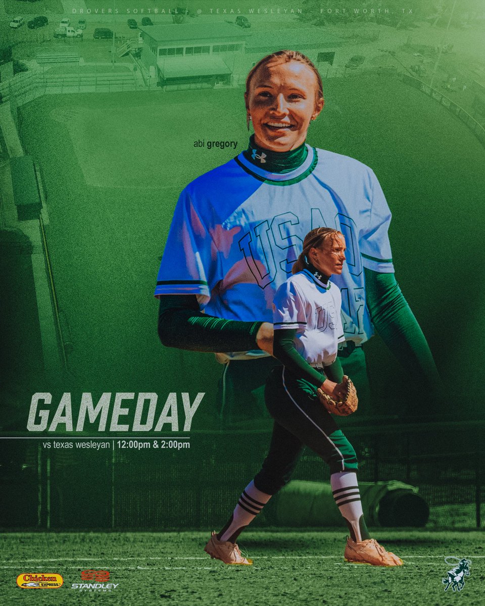 🥎𝐆𝐀𝐌𝐄𝐃𝐀𝐘🥎
#9 USAO puts their 7-game win-streak on the line as they wrap up the series at Texas Wesleyan!

⏰: 12:00 &amp; 2:00 PM
📍: Fort Worth, TX
🏟️: Sycamore Park
📊/📺: bit.ly/3KlFFTb

#DroverNation🐎 x #BleedGreen
