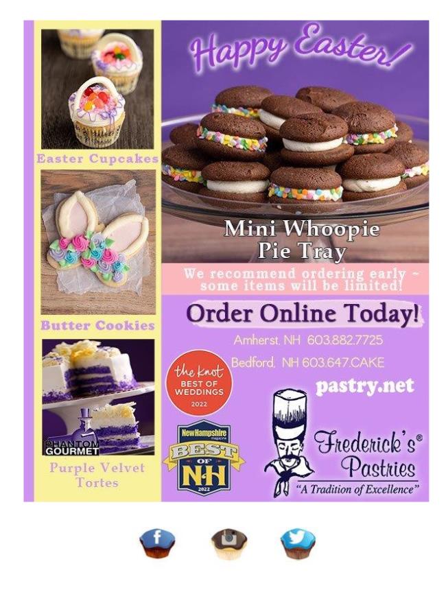 For Peeps Sake, Order Your Easter Dessert Today at Frederick's Pastries!