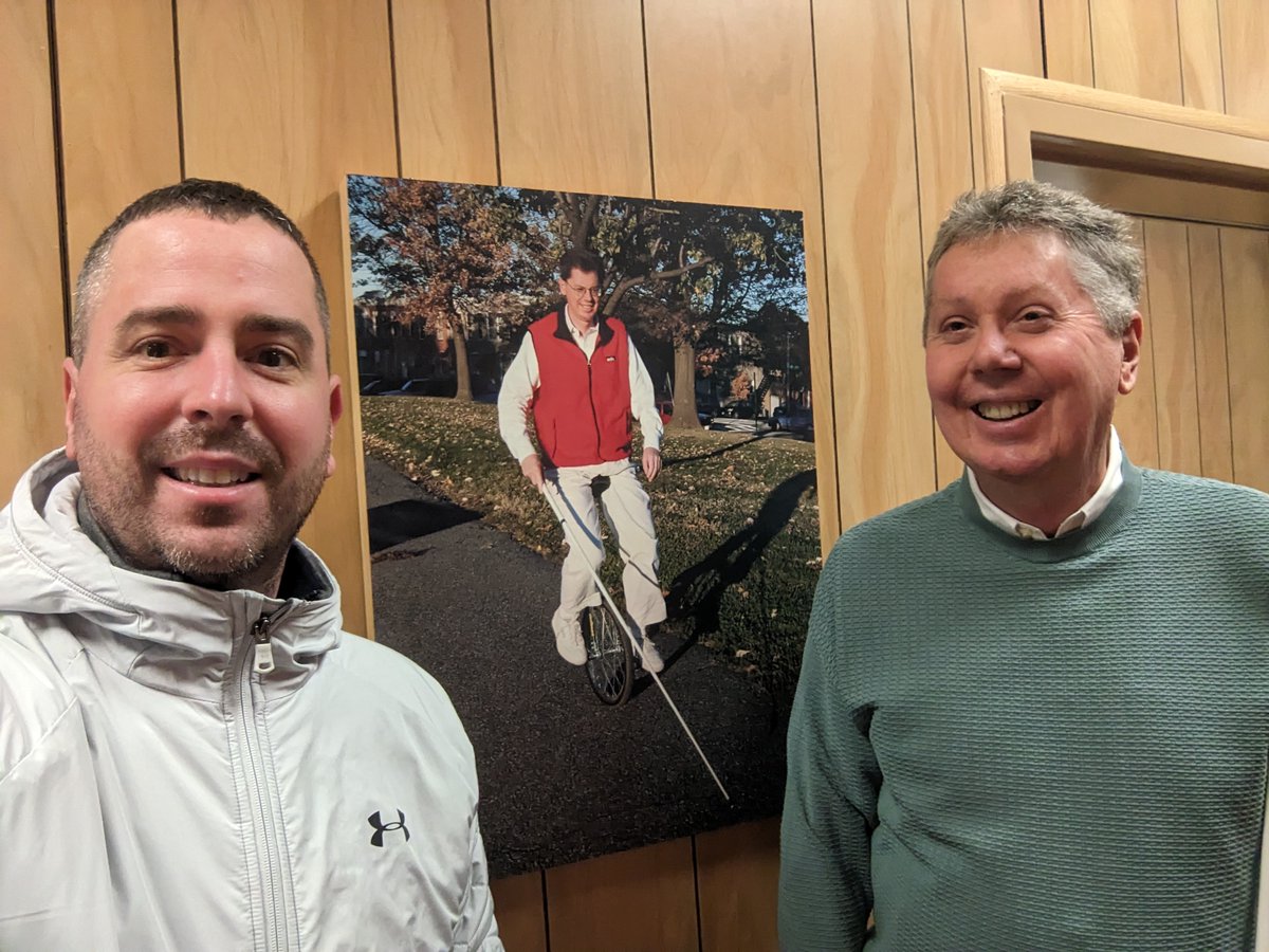 CouncilmanETC's tweet image. Catching up with my good friend John Paré, a community leader in Riverside and National Federation of the Blind's (NFB) Executive Director of Advocacy and Policy. Proud that NFB is headquartered in 11th District. We found an amazing pic of him riding a unicycle in Riverside Park!