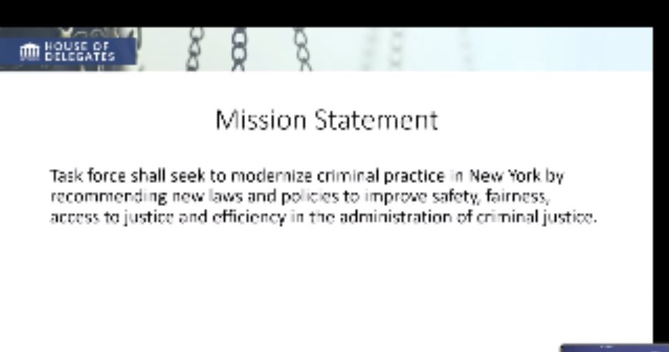 taa710's tweet photo. Catherine Christian &amp; Andy Kossover, co-chairs of the Task Force on Modernization of Criminal Practice, presented on their ongoing work. Team identified issues in 3 areas: technology, sentencing, town &amp; village justice courts. Recommendations will be presented to @NYSBA in June. https://t.co/YsDSlApM09