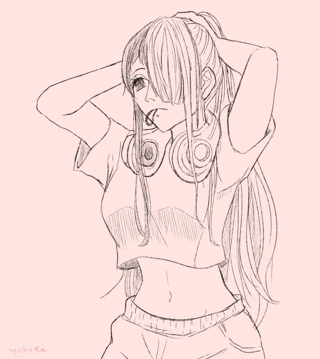 yokotachataro's tweet photo. こんな風に髪を結わえる女いいですよねという落書き https://t.co/GcsWSTYVbJ