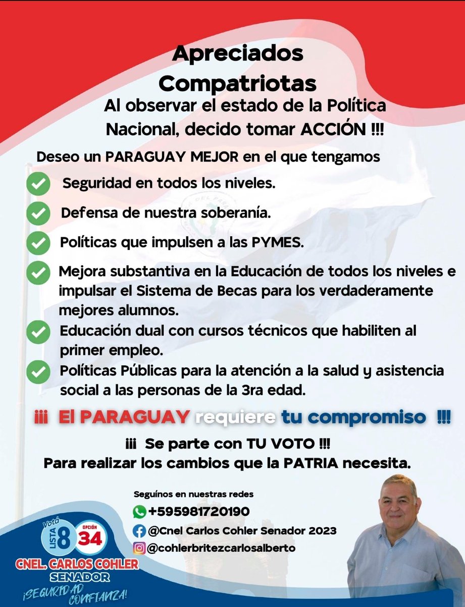 El Partido <a href="/patriaquerida/">PATRIA QUERIDA</a> tiene los mejores Candidatos al <a href="/SenadoresPy/">SenadoPy</a> honestos, patriotas y eficientes en sus respectivas especialidades. El común denominador será el Control de los gastos del Presupuesto General de Gastos de la Nación para alcanzar la #CorrupciónCero.