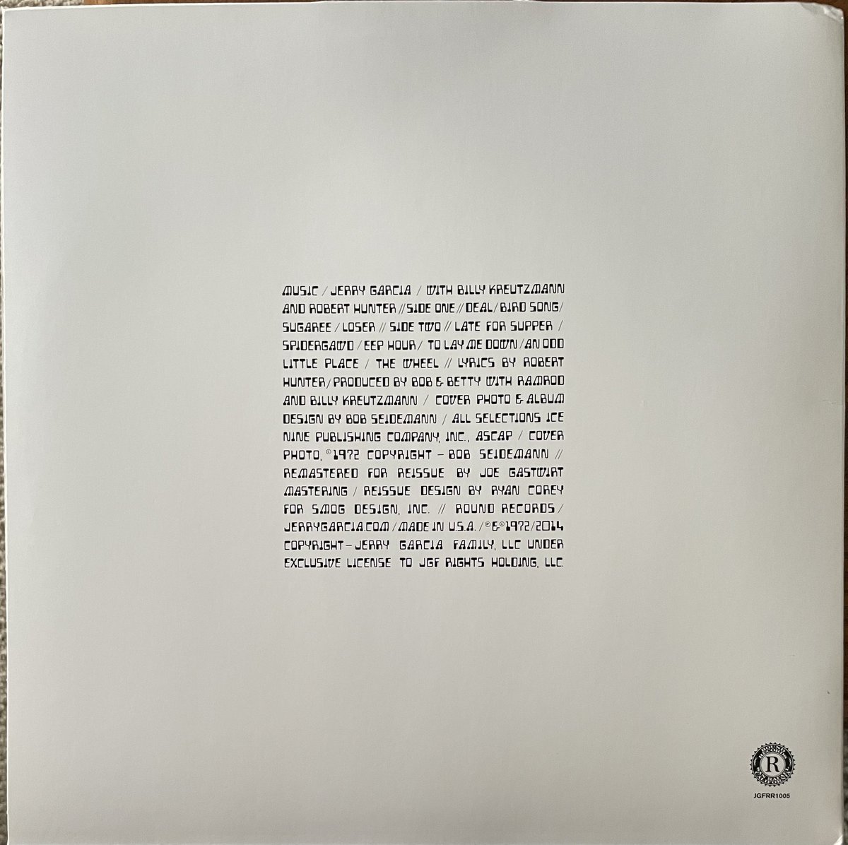 kjmr97FM's tweet photo. Album Number Four Hundred Ninety Three. 
“Garcia” is #gratefuldead guitarist #jerrygarcia 's first solo album, released in 1972.
My copy is a reissue, for Jerry’s 75th, in 2016, on #roundrecords - JGFRR 1005. https://t.co/sYuzurqZAJ