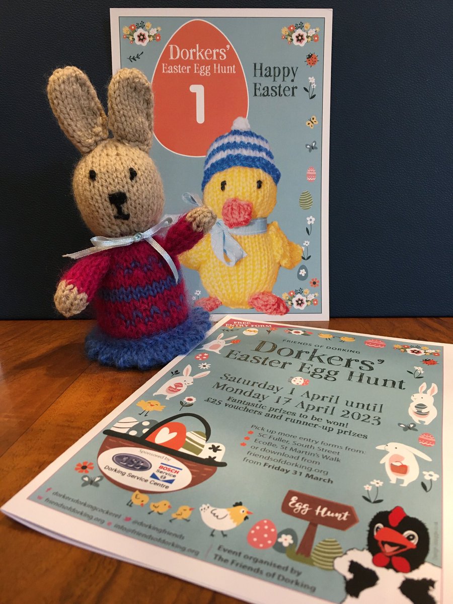 STARTING TODAY! Dorkers’ Eggcellent #Easter Egg Hunt around #Dorking! Can you find all 144 numbered cards hidden in shop windows around the town? 😊 Very kindly sponsored by Dorking Service Centre 😊
<a href="/DorkingFriends/">Friends of Dorking</a> <a href="/HelloDorking/">Hello Dorking</a>