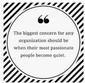 A1: That quote always hits home and is basically the reason that we need to make sure our voices are heard. When you go to a meeting and only one person talks then you you know there is some work to do #LeadLAP