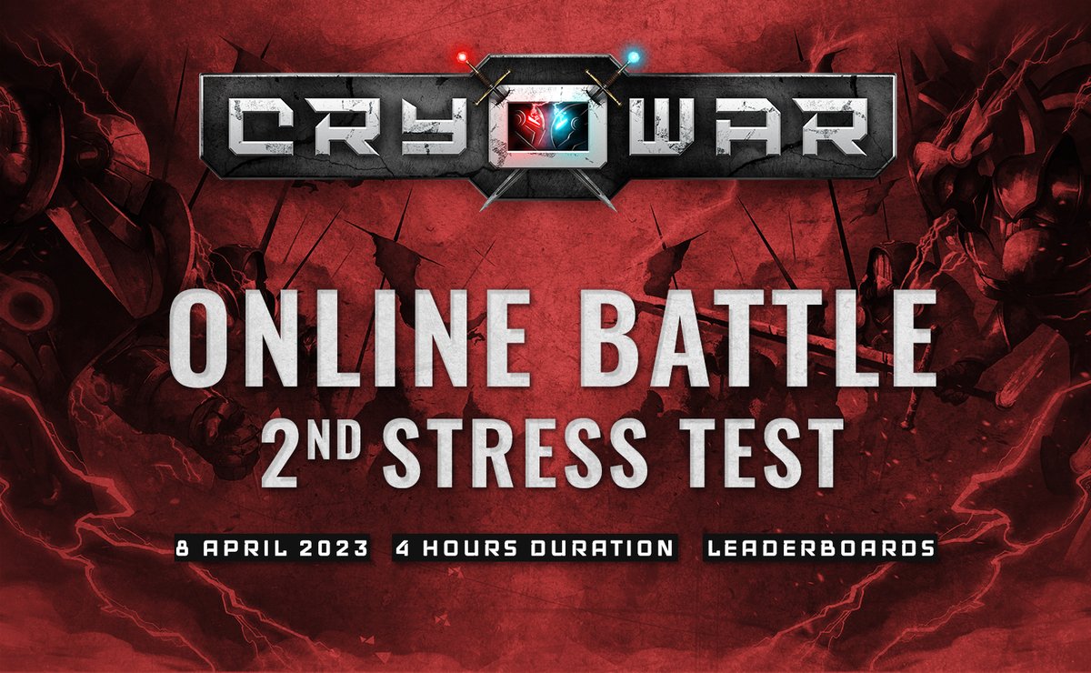 🚨REGISTRATION IS OPEN🚨

Click the link below to sign up for the 2nd upcoming #Cryowar #StressTestTournament! 

Here's how to register: 

1) Register in Gleam and complete all tasks✅

2) That's it! 

⏰ You have 5 days to register!

gleam.io/RndJ1/cryowar-…