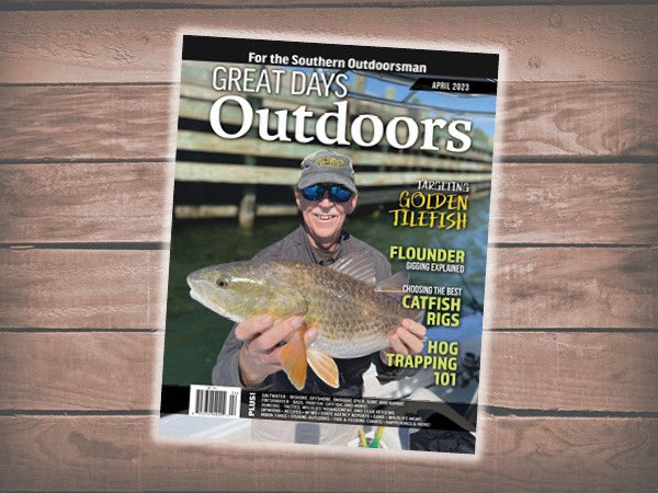 Check out our April issue! Targeting golden tilefish, flounder gigging explained, hog trapping 101 and more! #fishing #hunting #greatdaysoutdoors