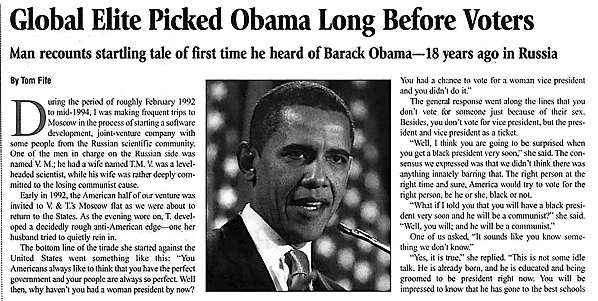 'What If I Told You That You Will Have A Black President Very Soon And He's A Communist?' She Said. 'This Is Not Some Idle Talk. He's Already Born, And He Is Educated And Being Groomed To Be The President Right Now.'