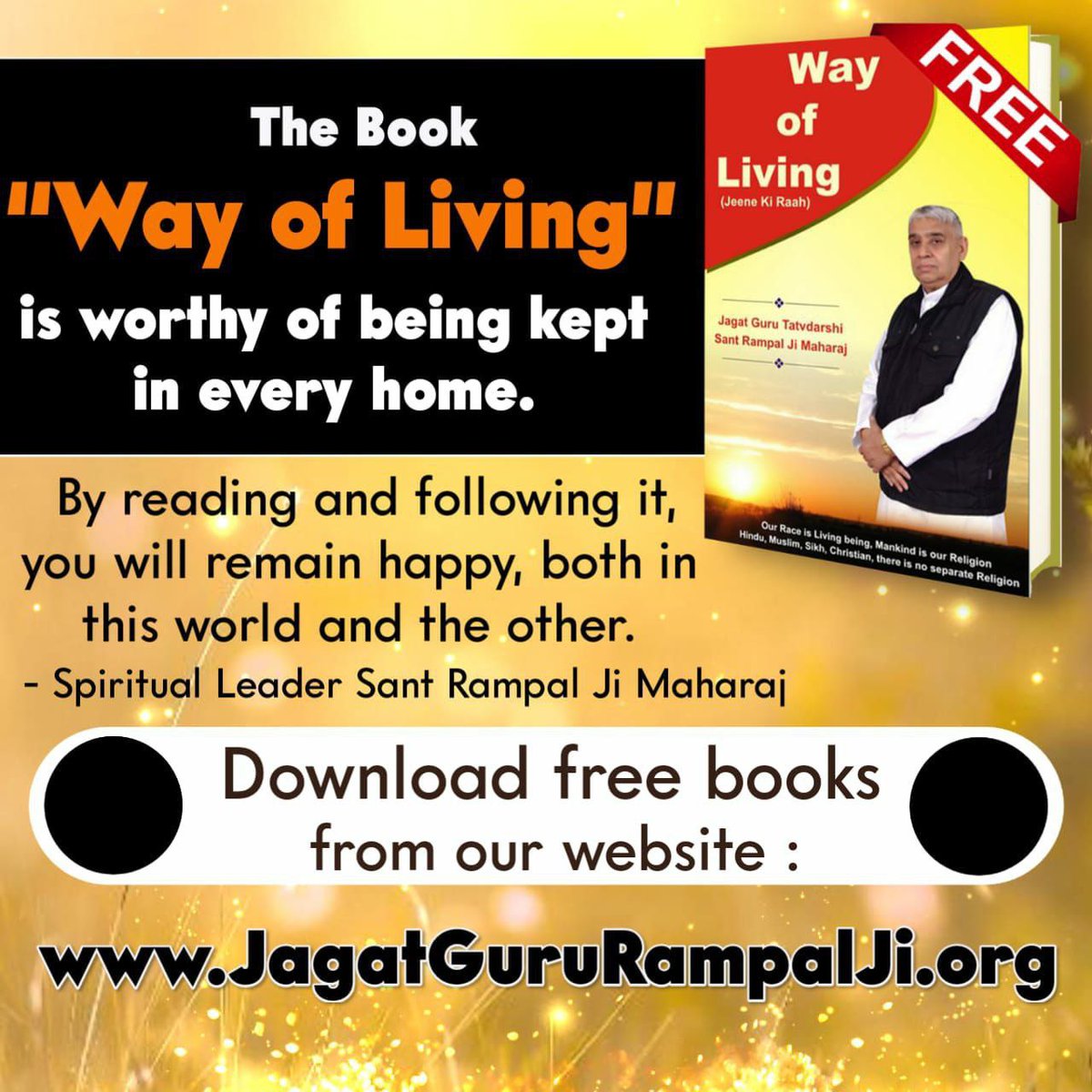Mohan13520563's tweet photo. #GodMorningMonday
A devotee, who on reading the book "Way Of Living" will take initiation and worship according to the rules, will not have an untimely death.
@SaintRampalJiM
Visit Saint Rampal Ji Maharaj YouTube Channel
#MondayMotivation https://t.co/cGCxni30Wg
