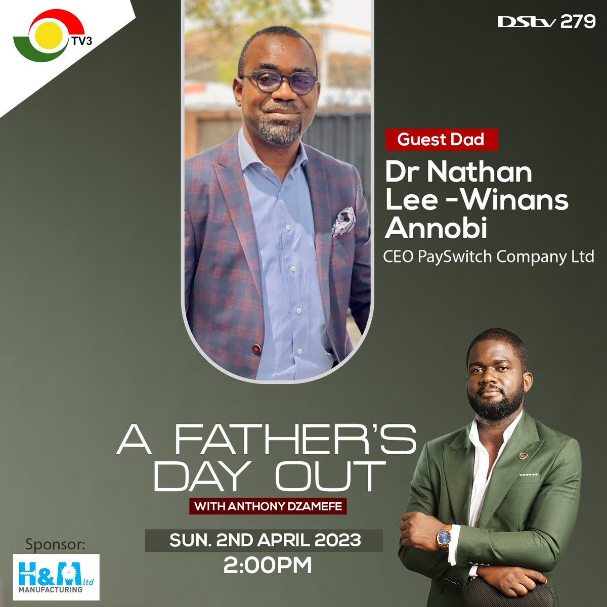 iCANN_Brands's tweet photo. @leewinans the CEO of @PaySwitchgh is our guest Dad on #AfathersDayOut on @tv3_ghana,he joins @AnthonyDzamefe tomorrow to share his unique approach to fatherhood on @tv3_ghana at 2pm.
Cc:@maameadjoa10 https://t.co/h3S8hjvCHn