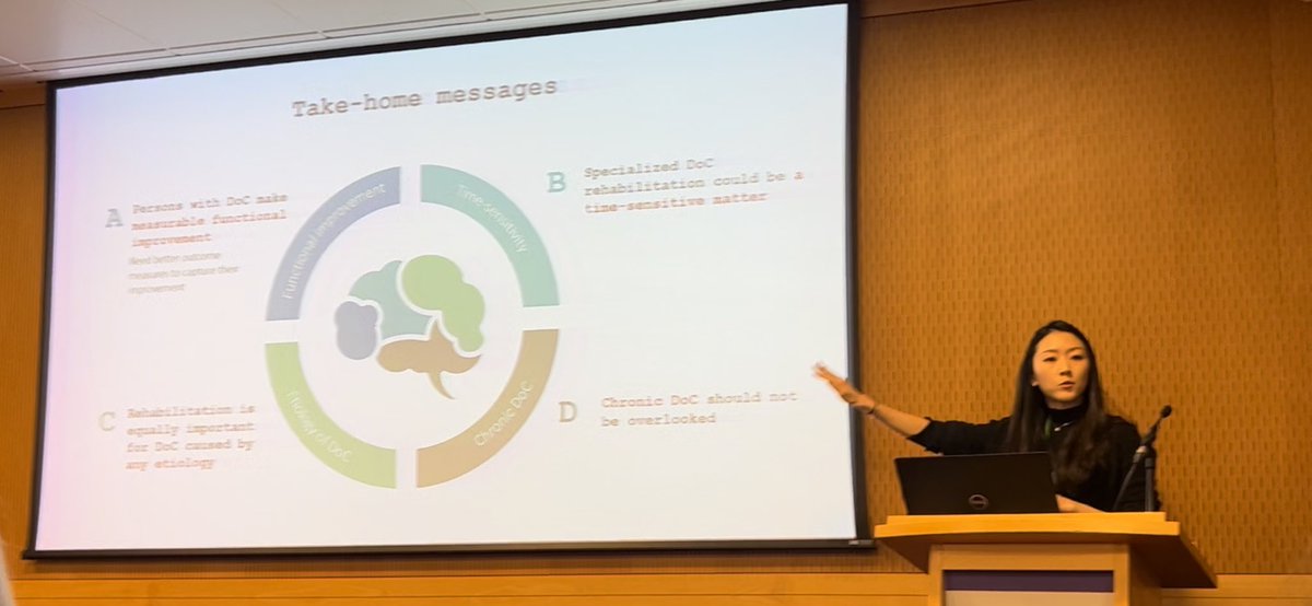 ko400's tweet image. Couldn’t ask for a better colleague and friend to learn from @I_B_I_A World Congress on Brain Injury in #Dublin 
@JeanWooMD talking about debunking the idea that #DoC patients don’t get better. Work started by @BeiZhangMD coming to fruition. 🙌🏼 #TIRR #rehabilitation