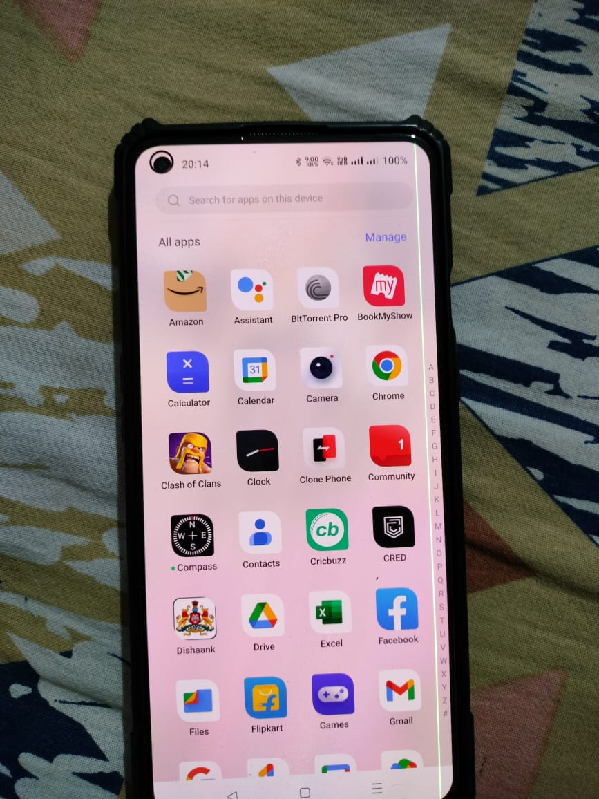 dhanus9999's tweet photo. Without falling or damaging suddenly I got this green line on my one plus 9 overnight. What's the reason behind this and how to rectify it and also it's just a 16 month old phone.
#oneplus9 #greenlineondisplay #greenlineononeplus9 
@oneplus @OnePlus_Support  @OnePlus_IN https://t.co/ejEW7ErMLK