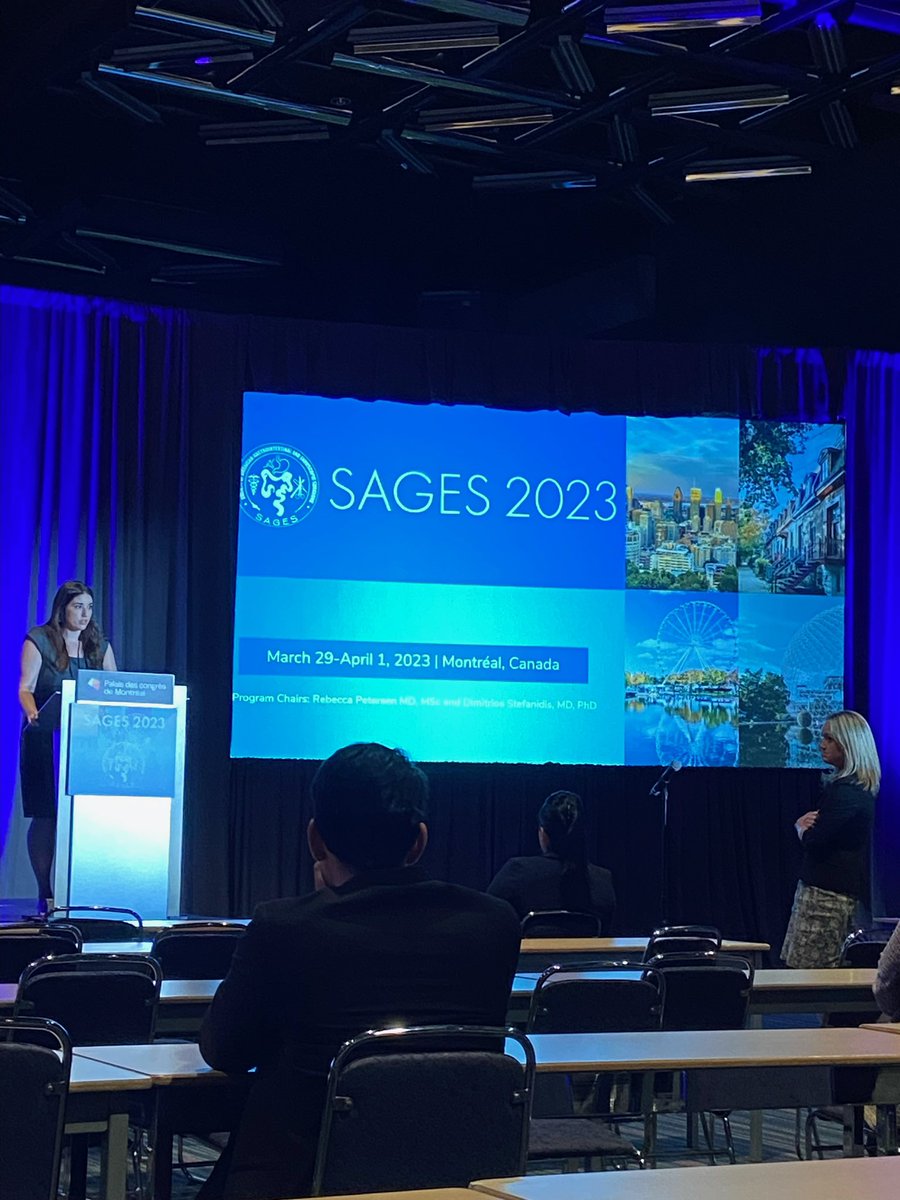 scopdoc's tweet photo. One of our fellows, Dr. Diana Panciera, presenting our video from the podium at SAGES. Strong work by Diana! Half of our 52 fellows we have trained have been women. We need more strong women surgeons as role models in our field. #SAGES2023 https://t.co/Wap5liQlNn