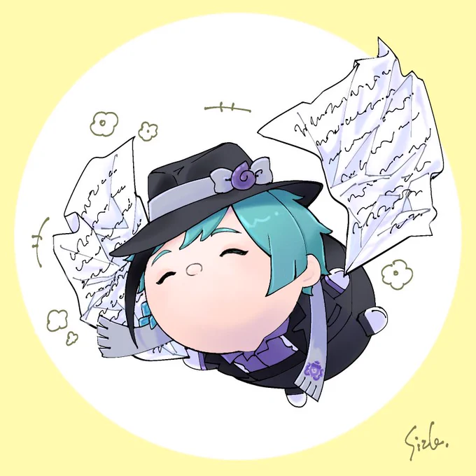 くっしゃくしゃの紙とフロツムの元絵 
