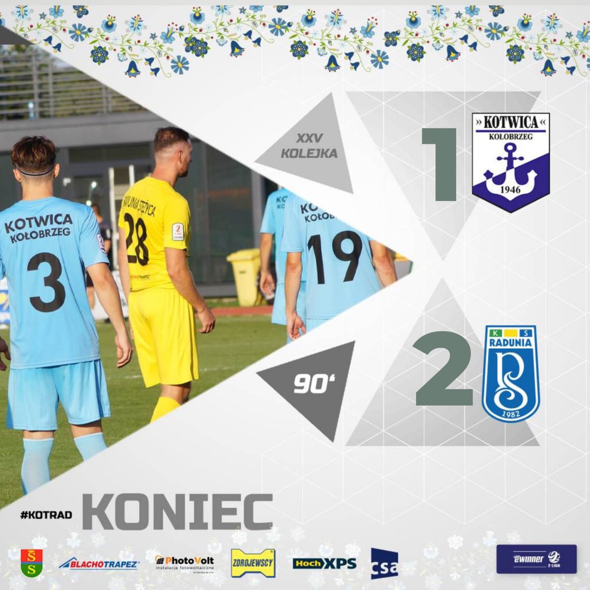 AlexKicjow's tweet photo. Jest mamy to!!! Nie ma rzeczy niemożliwych. Lider przegrywa u siebie po raz pierwszy! 💪⚽🇬🇦 

Po bramkach 🇧🇷 Soaresa i Kuzimskiego Piraci 🏴‍☠️ zostali  zatopieni i zaKotwiczeni ⚓ w Kołobrzegu. Brawo 👏🦜
#KOTRAD 
_____
90+4'| KOT 1️⃣:2️⃣ RAD https://t.co/dT7NwDGOn0