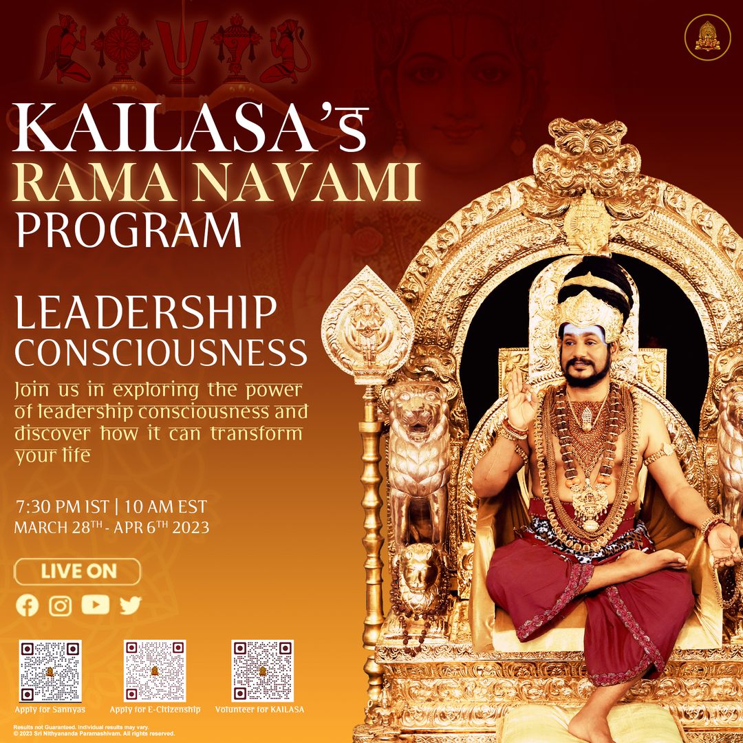 Unleash the power of leadership consciousness and become an effective and empowering leader.
#LeadershipConsciousness #EffectiveLeadership #EmpoweringLeadership 
#Rama #RamaNavami #kailasa #Nithyananda #ayodhya #RamjanmaBhoomi