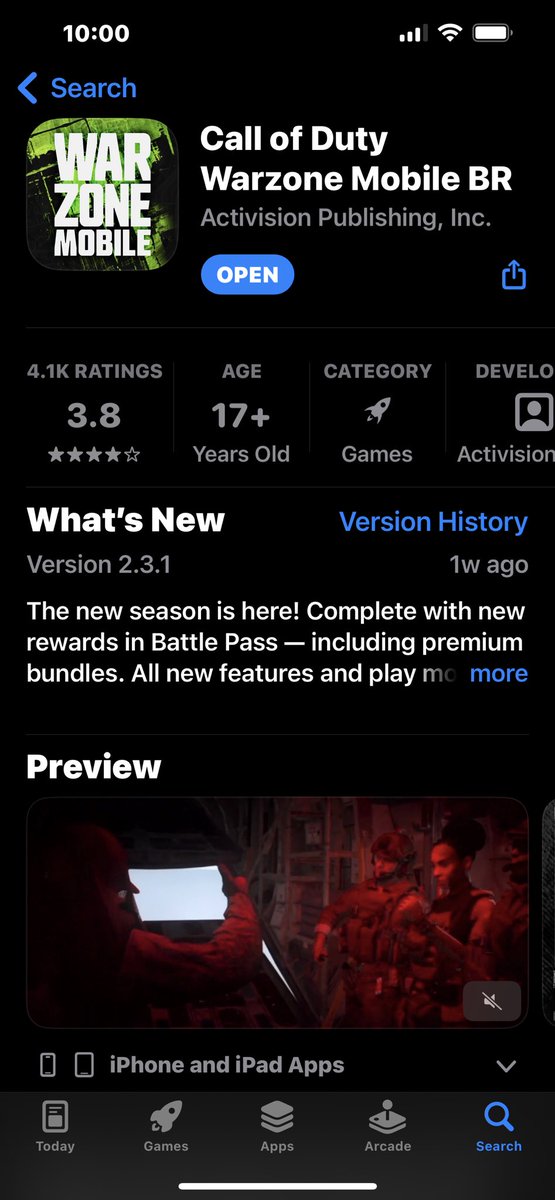 TheMaster_Nine's tweet photo. @WarzoneMobileHQ IM FROM THE US AND I SEE IT IN MY APP STORE YOOOOOOO https://t.co/N0WIACcX6n