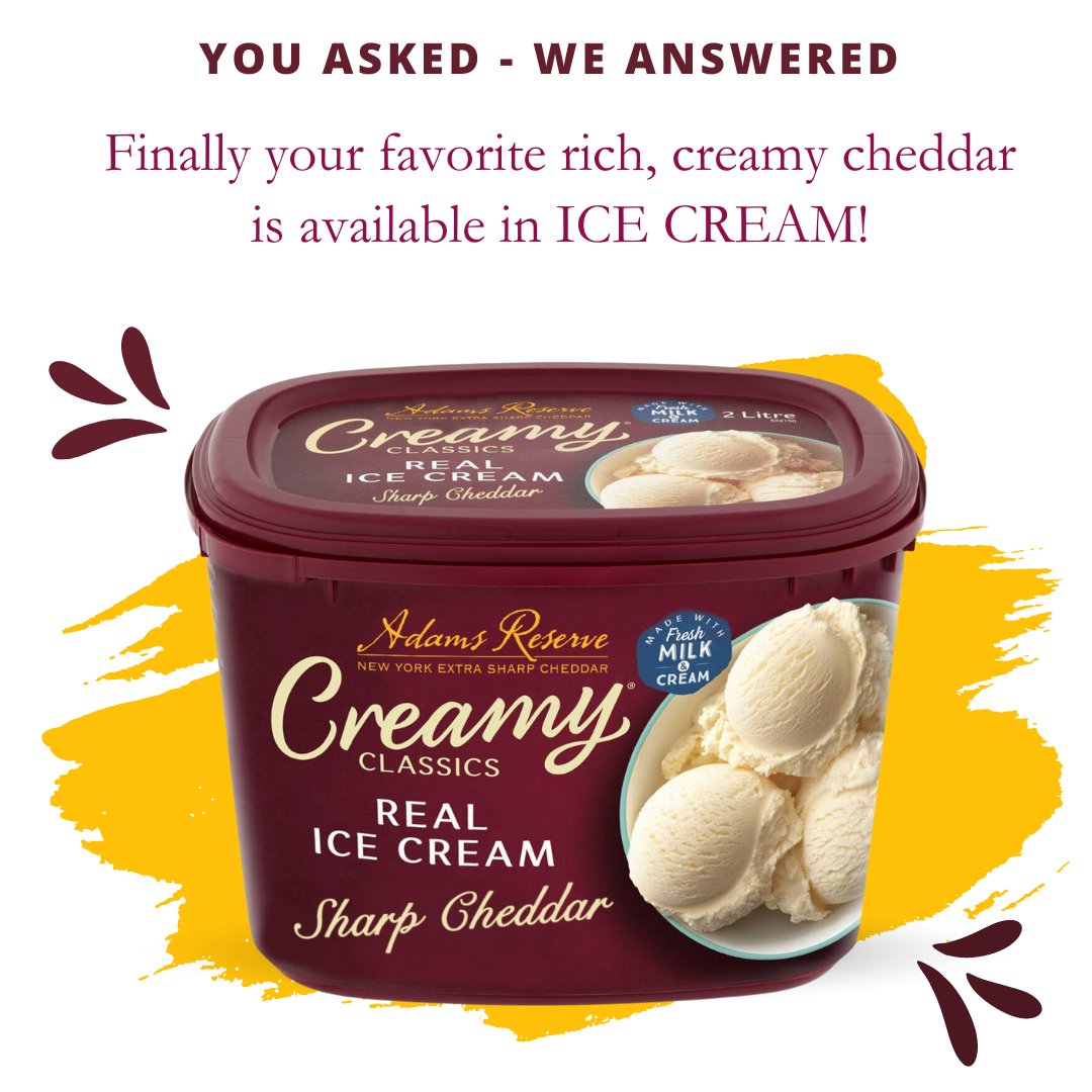 AdamsReserve's tweet photo. It’s finally here! You asked for it, and you GOT IT! Adams Reserve is now available in Aged Cheddar Ice Cream. Can’t wait to hear if you love it!

#APRILFOOLS
#APRILFOOLSDAY
#HAPPYAPRILFOOLSDAY https://t.co/zSmYRSTWZG