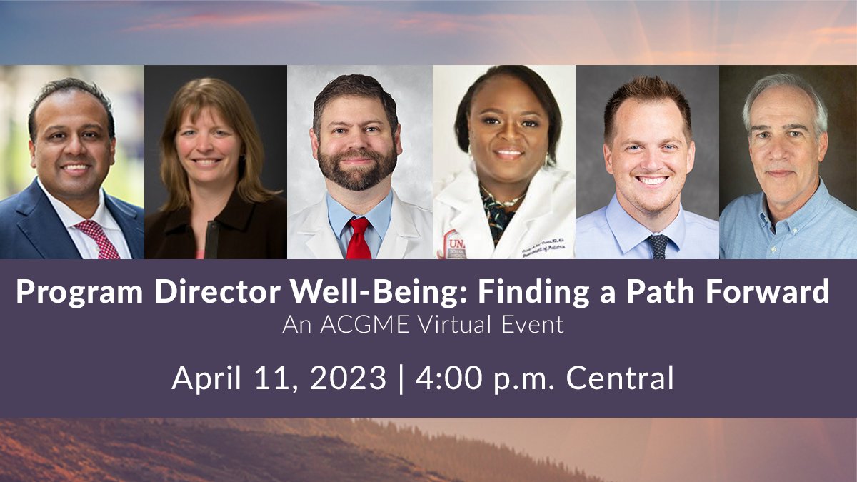 #GME program directors, register for the upcoming panel discussion, “Program Director Well-Being: Finding a Path Forward,” which aims to create a space to share experiences and hear from peers on issues related to program director well-being. acgme.org/newsroom/2023/…
