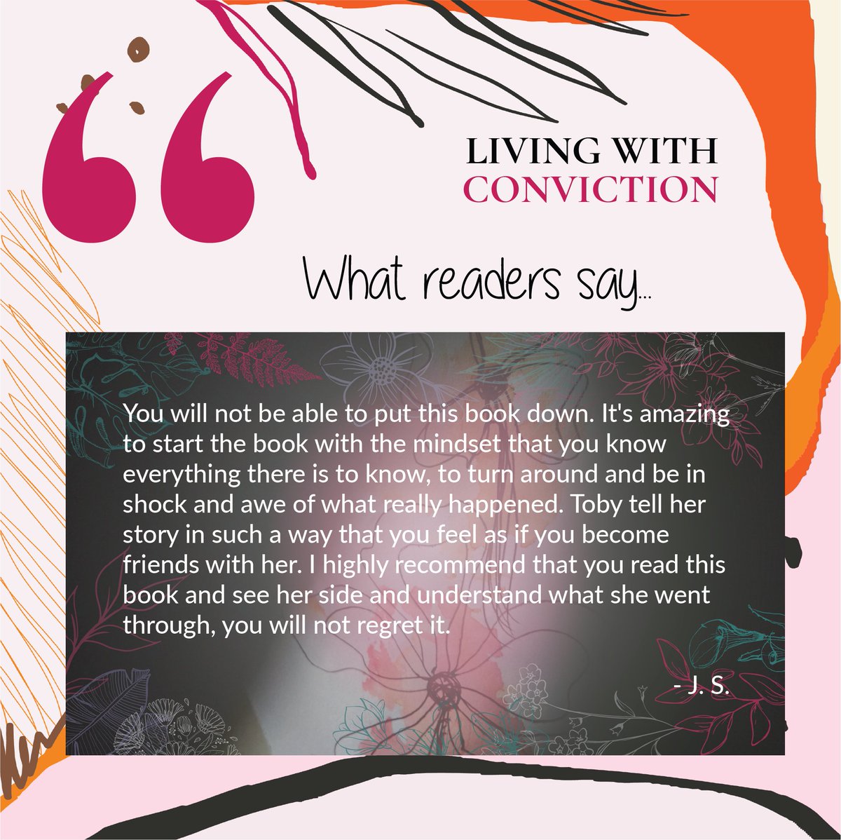 'Feel as if you become friends with her... '
What readers say about Living With Conviction.

tobydorr.com/toby-dorr-book/ 

#equalityforeveryone #basichumanrights #humanright #humanrightslaw #ownyourvoice #fightforyourright #humanrightsforall #humanequality #humanrightswa